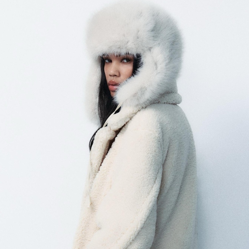 ZARA Long Fleece Coat - Picture 10 of 10